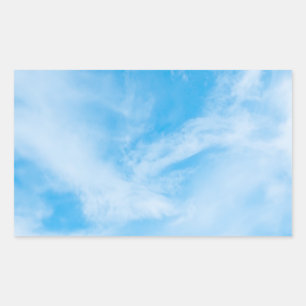 Blue Sky Nature White Clouds Blank Template Rectangular Sticker