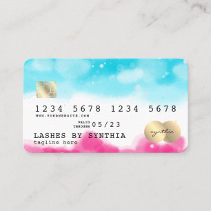 Blue Sky Ocean Watercolor Credit Card summer beach