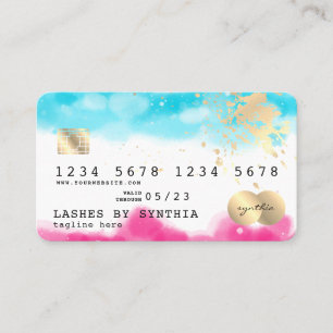 Blue Sky Ocean Watercolor Credit Card summer beach