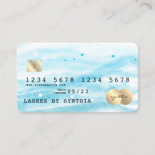 Blue Sky Ocean Watercolor Credit Card summer beach