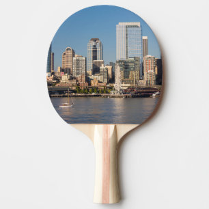Blue sky over the Elliott Bay waterfront Ping Pong Paddle