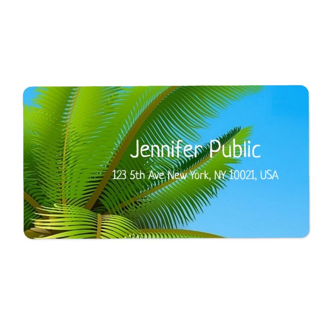 Blue Sky Palms Elegant Calligraphy Template Modern (Front)