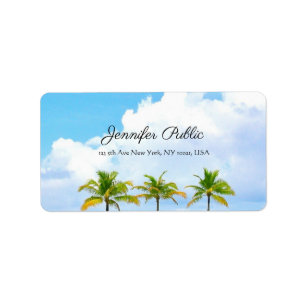 Blue Sky Palms Elegant Modern Handwritten Script Label