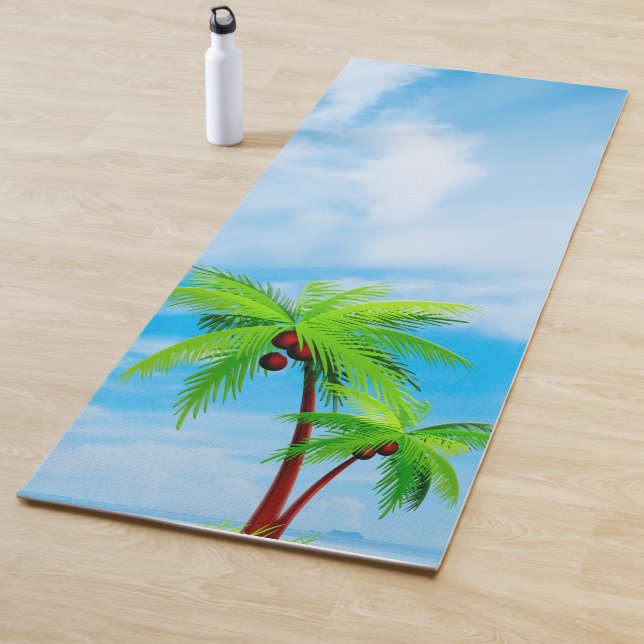 Blue Sky Palms Gym Fitness Modern Template Yoga Mat (In Situ)
