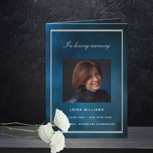 Blue sky photo funeral program card
