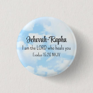 Blue Sky Photo I am the Lord Who Heals Bible Verse 3 Cm Round Badge