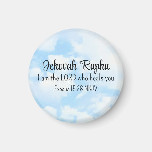 Blue Sky Photo I am the Lord Who Heals Bible Verse Magnet
