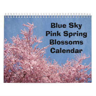 Blue Sky Pink Spring Calendar Nature Trees Flowers