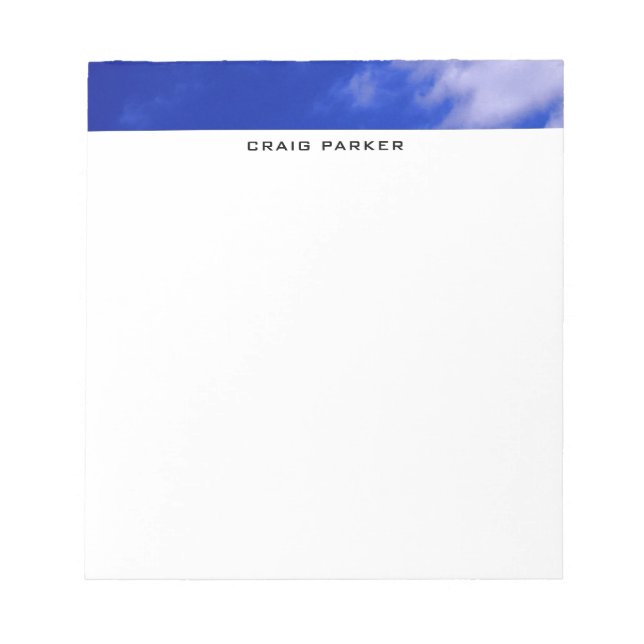 Blue Sky Professional Plain Simple Minimalist Notepad (Front)