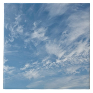 Blue Sky Scattered White Clouds Blue Pattern Tile