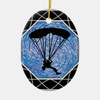 BLUE SKY SKYDIVING CERAMIC TREE DECORATION