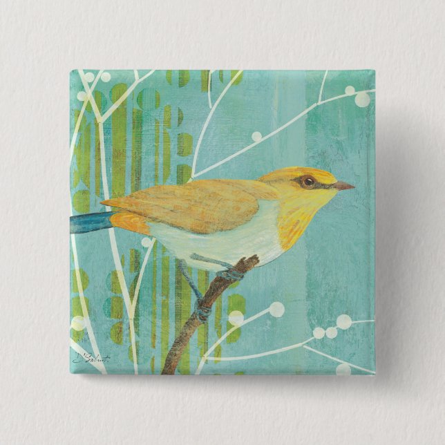 Blue Sky Songbird 15 Cm Square Badge (Front)