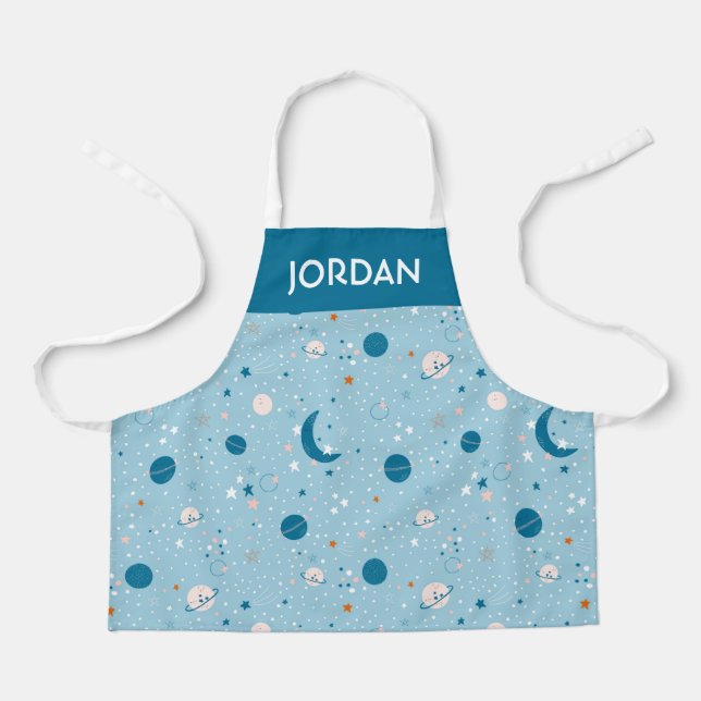 Blue Sky & Space Pattern Apron (Front)