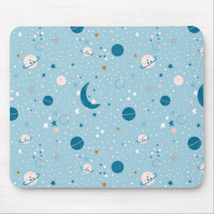 Blue Sky & Space Pattern Mouse Pad