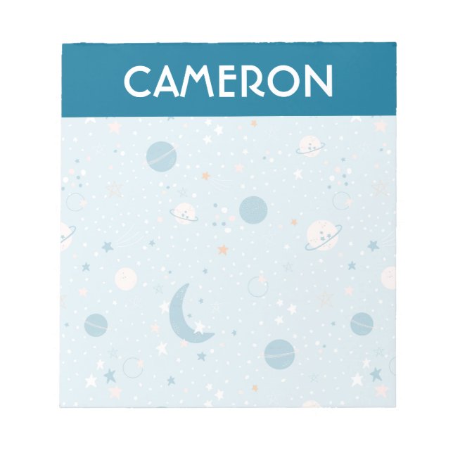 Blue Sky & Space Pattern Notepad (Front)