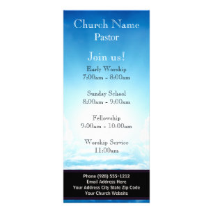 Blue Sky Stairs Church Rack Card, Join Us Services Card