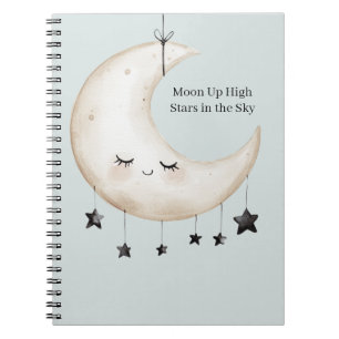 Blue Sky Stars Happy Moon Eyelashes Notebook