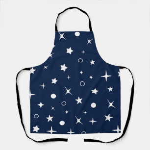 Blue sky stars night  apron