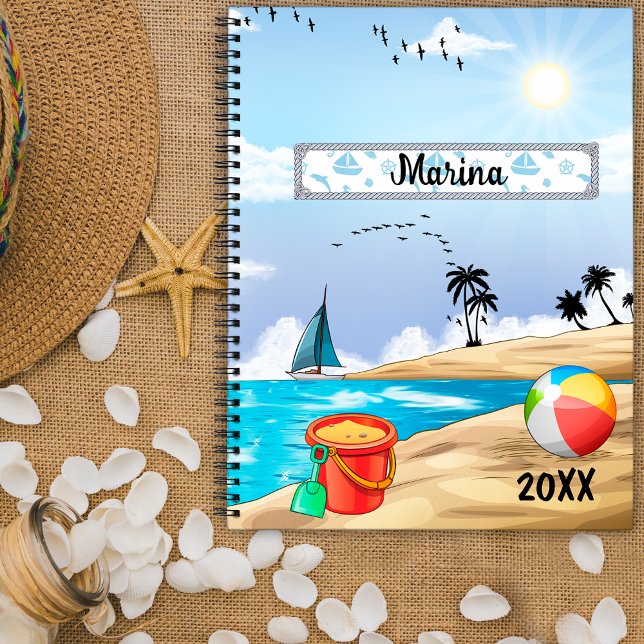 Blue sky sunny tropical beach customised planner (Creator Uploaded)