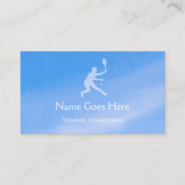 "Blue Sky" Tennis Coaching Business Cards (Front)