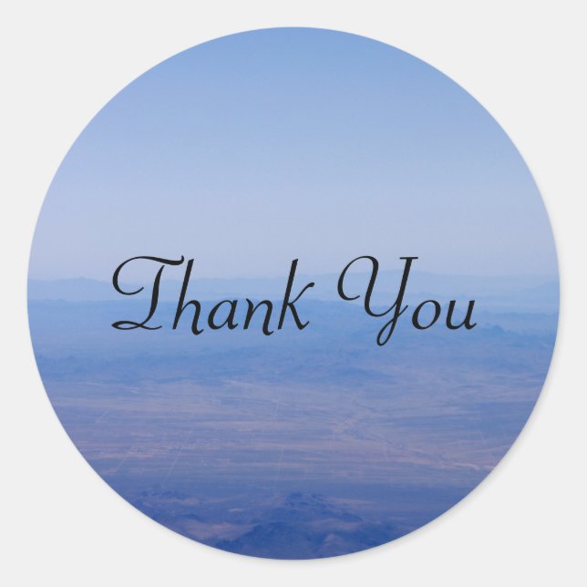 Blue Sky Thank You Classic Round Sticker (Front)