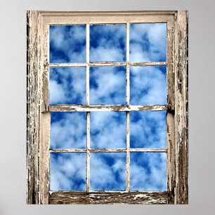 Blue Sky Through Window Poster