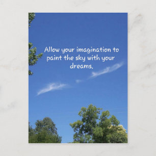 Blue Sky Tree Tops Inspirational Quote Postcard