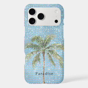 Blue Sky Tropical Palm Tree Sparkle 
