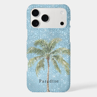 Blue Sky Tropical Palm Tree Sparkle