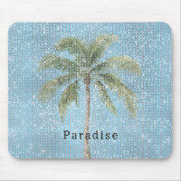 Blue Sky Tropical Palm Tree Sparkle