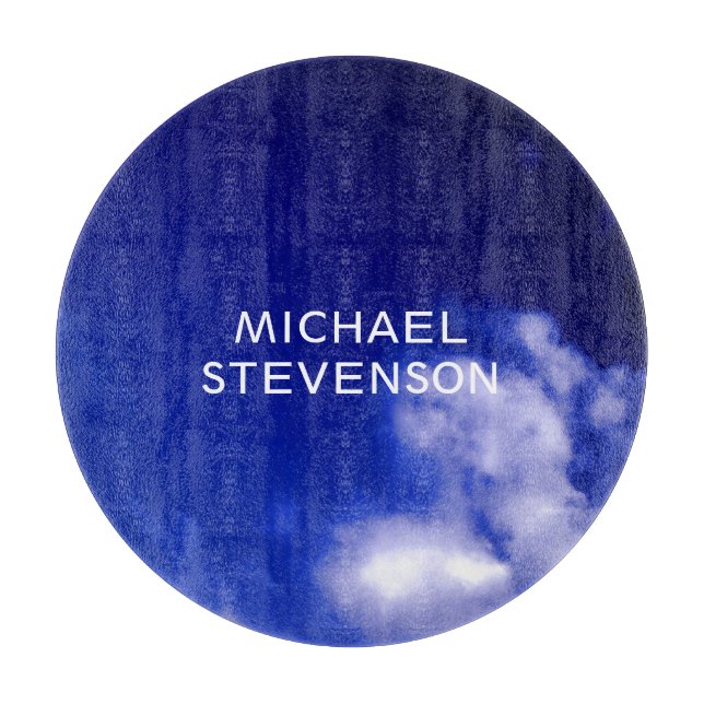 Blue Sky Unique Chic Modern Minimal Cutting Board (Front)