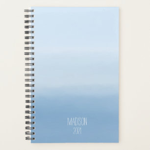 Blue sky watercolor ombre planner