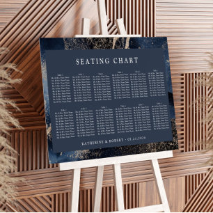 Blue Sky Watercolor Wedding Seating Chart