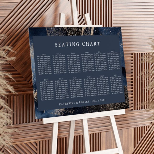 Blue Sky Watercolor Wedding Seating Chart (Creator Uploaded)