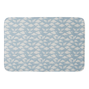 Blue Sky White Angel Wings and Heavenly Clouds Bath Mat