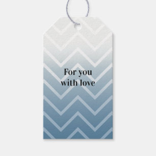 Blue Sky White Chevron Gift Tags