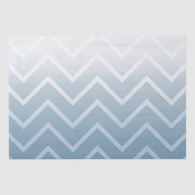 Blue Sky White Chevron Tissue Paper (Front)