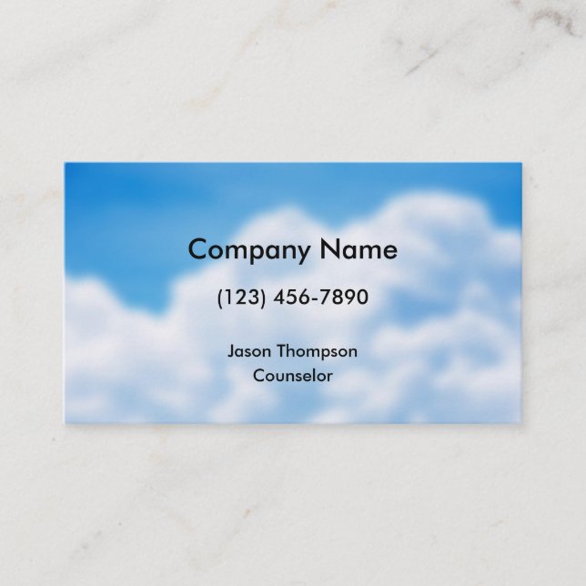 Blue Sky White Clouds Background Business Card (Front)