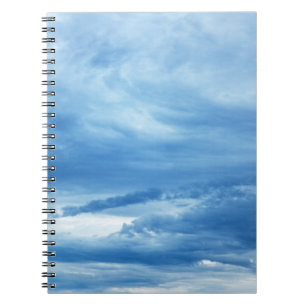 Blue Sky White Clouds Background skies heaven Spiral Notebook