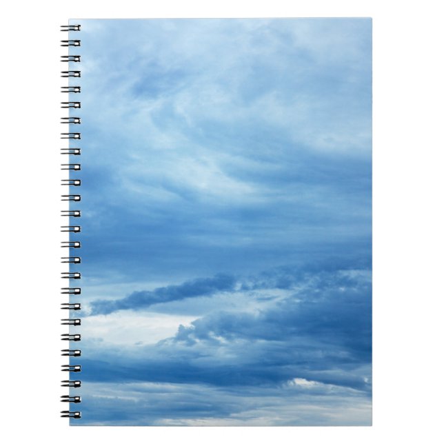 Blue Sky White Clouds Background skies heaven Spiral Notebook (Front)