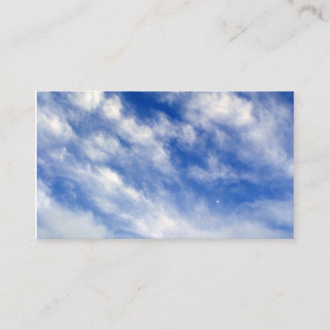 Blue Sky White Clouds Business Card (Front)