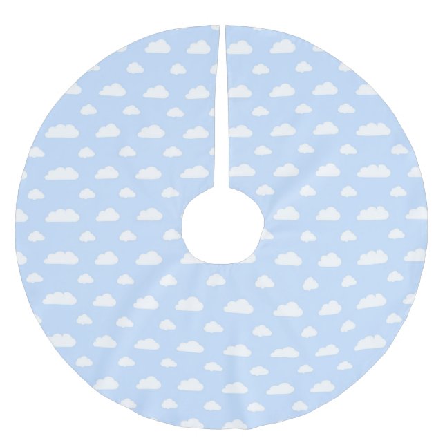 Blue Sky White Clouds - Christmas Tree Skirt (Front)
