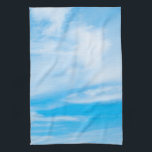 Blue Sky White Clouds Elegant Custom Template Tea Towel<br><div class="desc">Blue Sky White Clouds Elegant Custom Template Modern Kitchen Towel.</div>