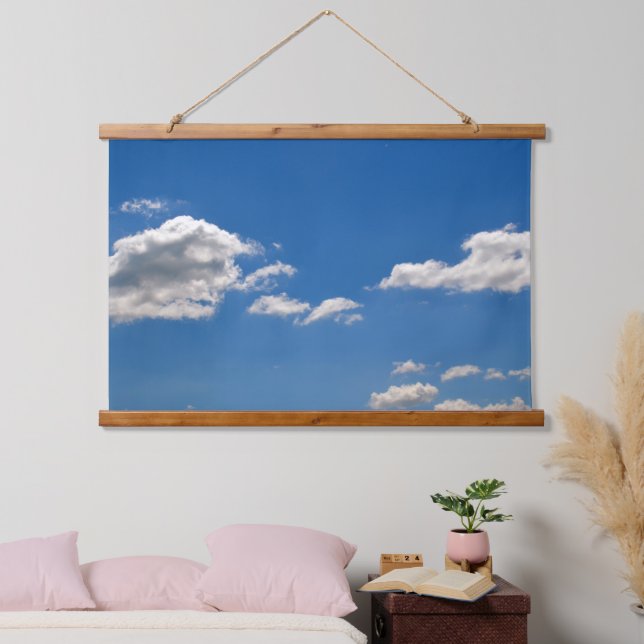 Blue Sky White Clouds  Hanging Tapestry (Bedroom)