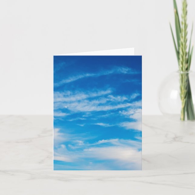 Blue Sky White Clouds Heavenly Cloud Background Card (Front)