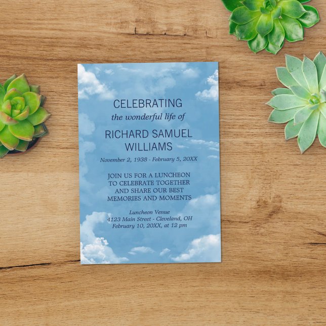 Blue Sky & White Clouds Life Celebration Invitation (Creator Uploaded)