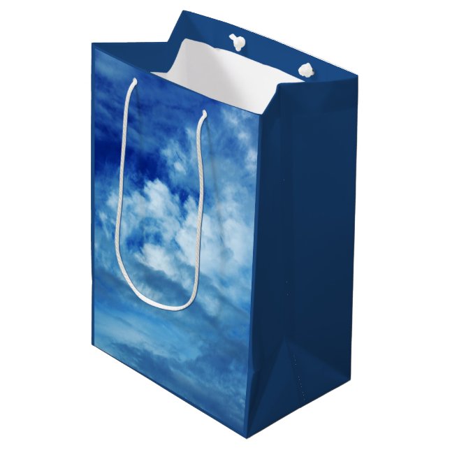 Blue Sky White Clouds Medium Gift Bag (Front Angled)