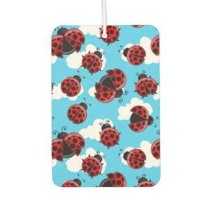 Blue Sky White Clouds Red Ladybug Beetle Insect Car Air Freshener
