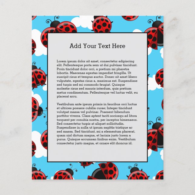Blue Sky White Clouds Red Ladybug Beetle Insect Flyer (Front)