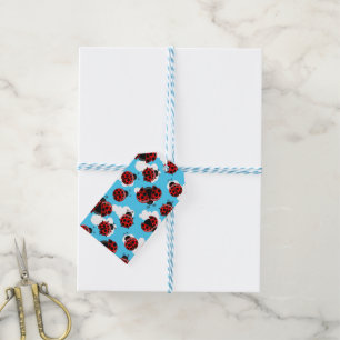 Blue Sky White Clouds Red Ladybug Beetle Insect Gift Tags